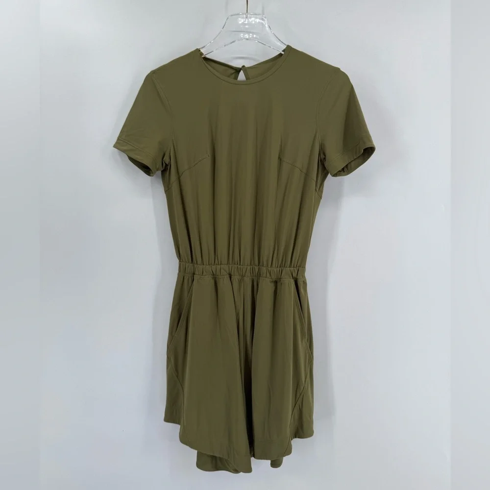 Lululemon Lightweight High-Neck Romper Bronze Green size‎ 4